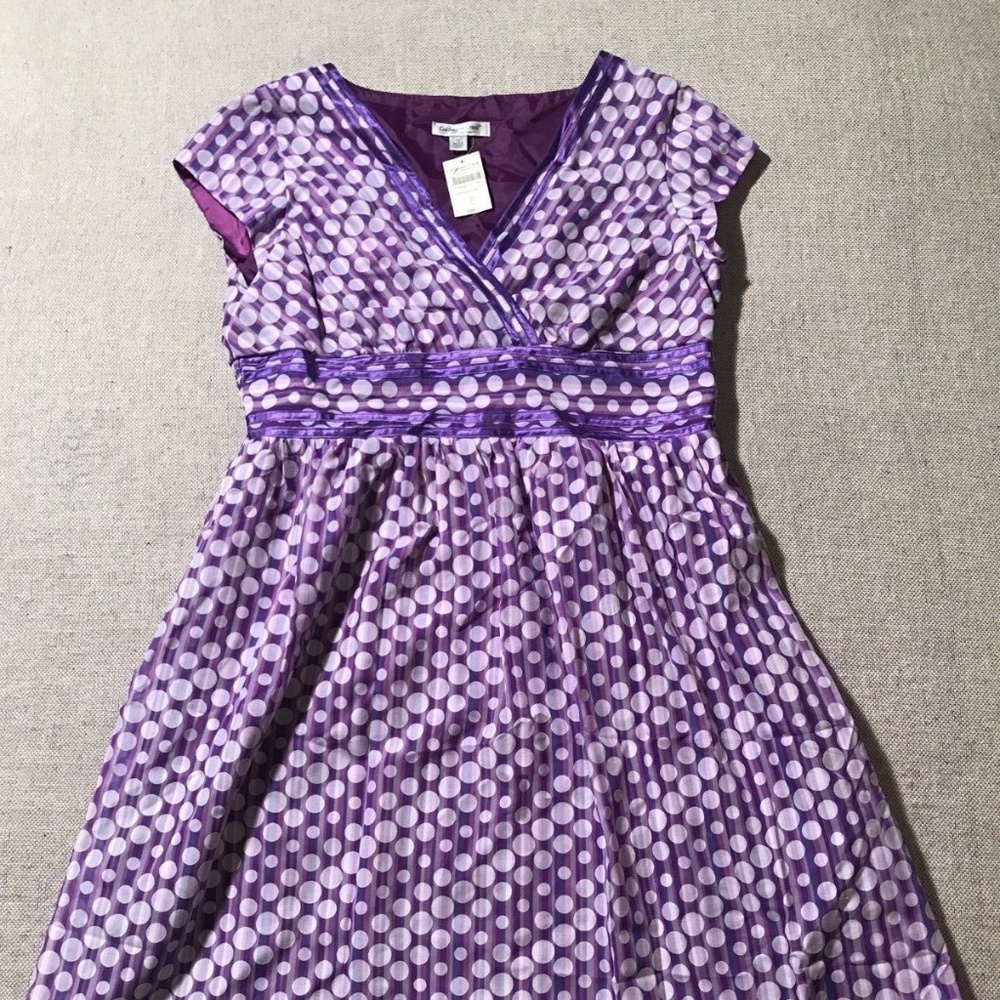 Coldwater Creek Polka Dot Dress Sz 16 NEW